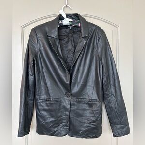 Faux Leather Blazer